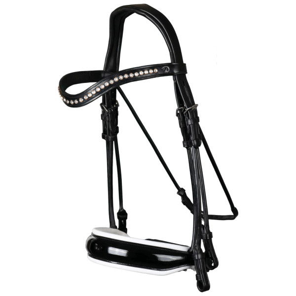 Dyon Double Bridle Large Crank RLC, Swedish Noseband, Without Reins