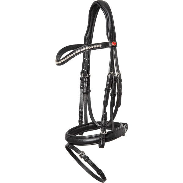 Kieffer Bridle Ultrasoft Haflinger Crystals, English Combined, with Reins