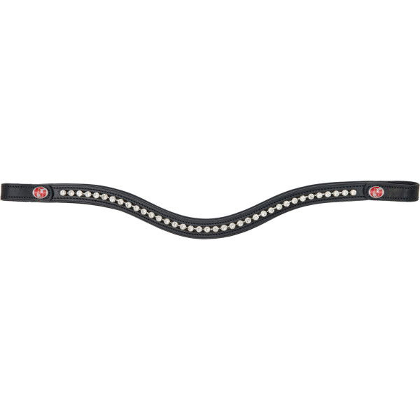 Kieffer Browband Flexiloop, Quick-Release Buckle, 6 mm Crystals, Black