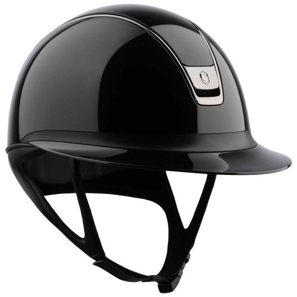 Samshield Riding Helmet Miss Shield 2.0 Shadowglossy, FB Synthetic, Trim + Blazon Black Chrome