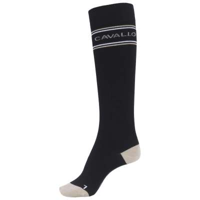 Cavallo Reitsocken CAVALSYLKE Stripe Logo FS24, Kniestrümpfe
