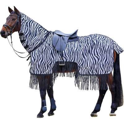 Waldhausen Riding Rug Zebra with Fringes, Fly Rug with Neck Piece