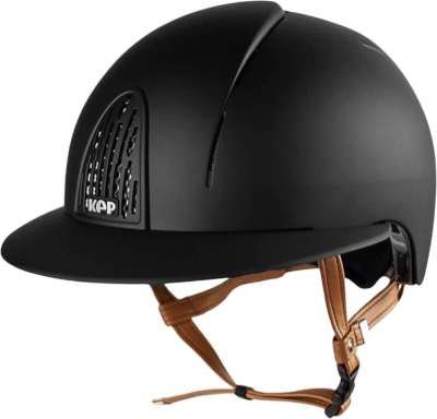 KEP Riding Helmet Cromo Smart with Polo Visor with Beige Chinstrap
