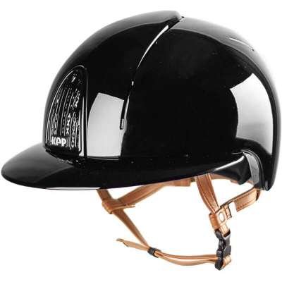 KEP Riding Helmet Cromo Smart Polish with Polo Visor with Beige Chinstrap