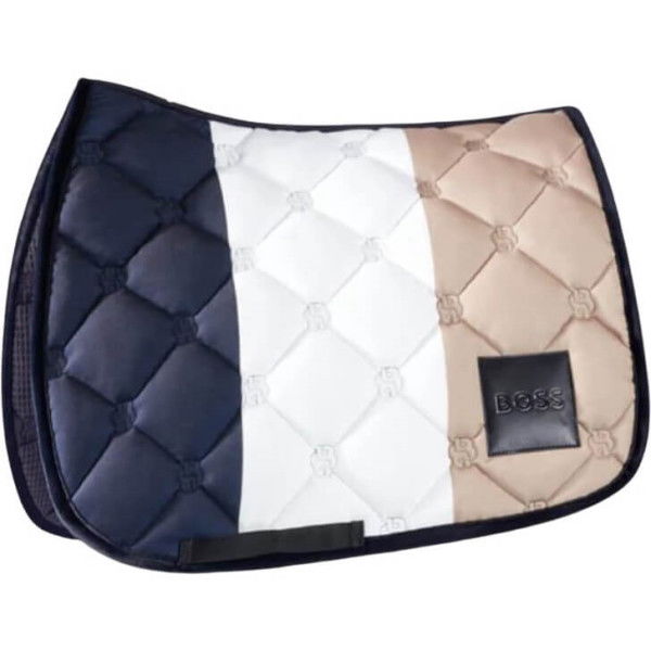 BOSS Equestrian Saddle Pad Velvet Signature Colour Block FW24, Dressage Saddle Pad