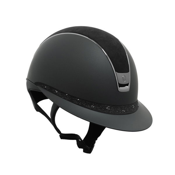 Samshield Riding Helmet Miss Shield 2.0 SM, Top Alcantara+FB Spring Flower, Trim+Blazon Black Chrome