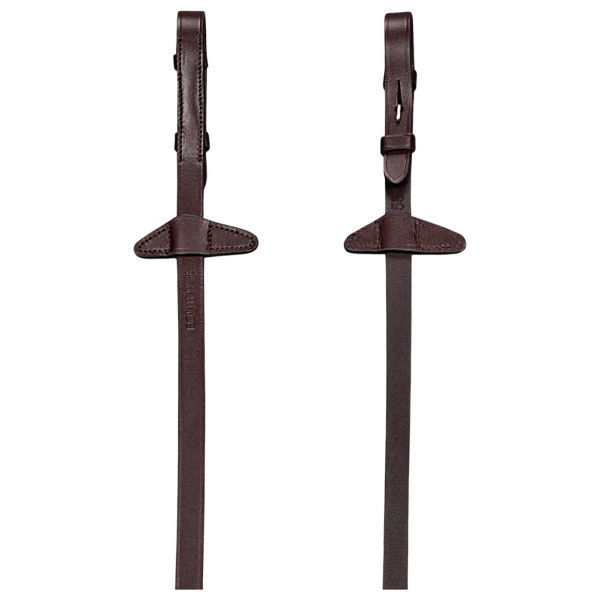 Equiline Continental Leather Reins, with 6 Leather Stoppers, with Martingale Stopper