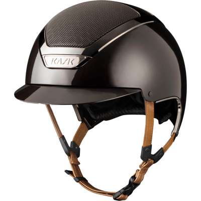 Kask Reithelm Dogma Pure Shine Lederriemen Hellbraun