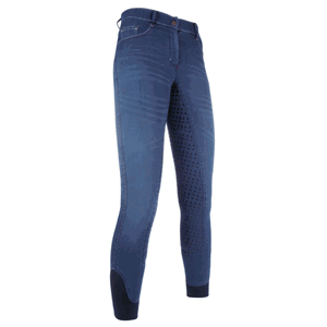HKM Reithose Kinder Summer Denim Easy, Jeansreithose, Vollbesatz, Full-Grip HKM Reithose Kinder Summer Denim Easy, Jeansreithose, Vollbesatz, Full-Grip