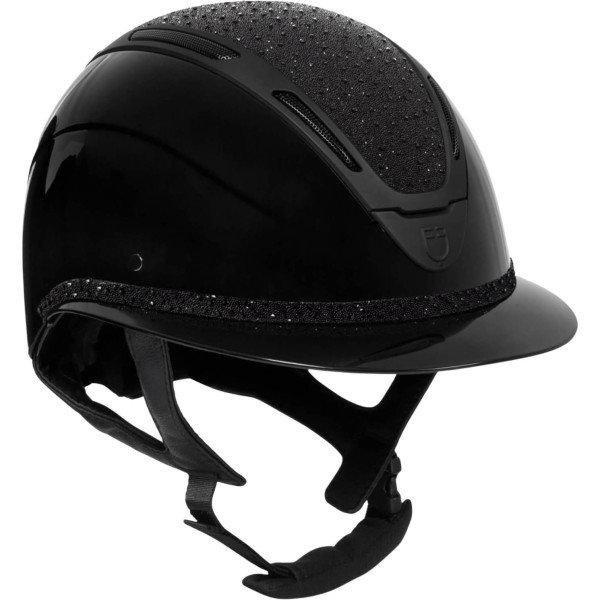 Equestro Reithelm Damen Apocalypse Glossy Rhinestones, Wide Visor