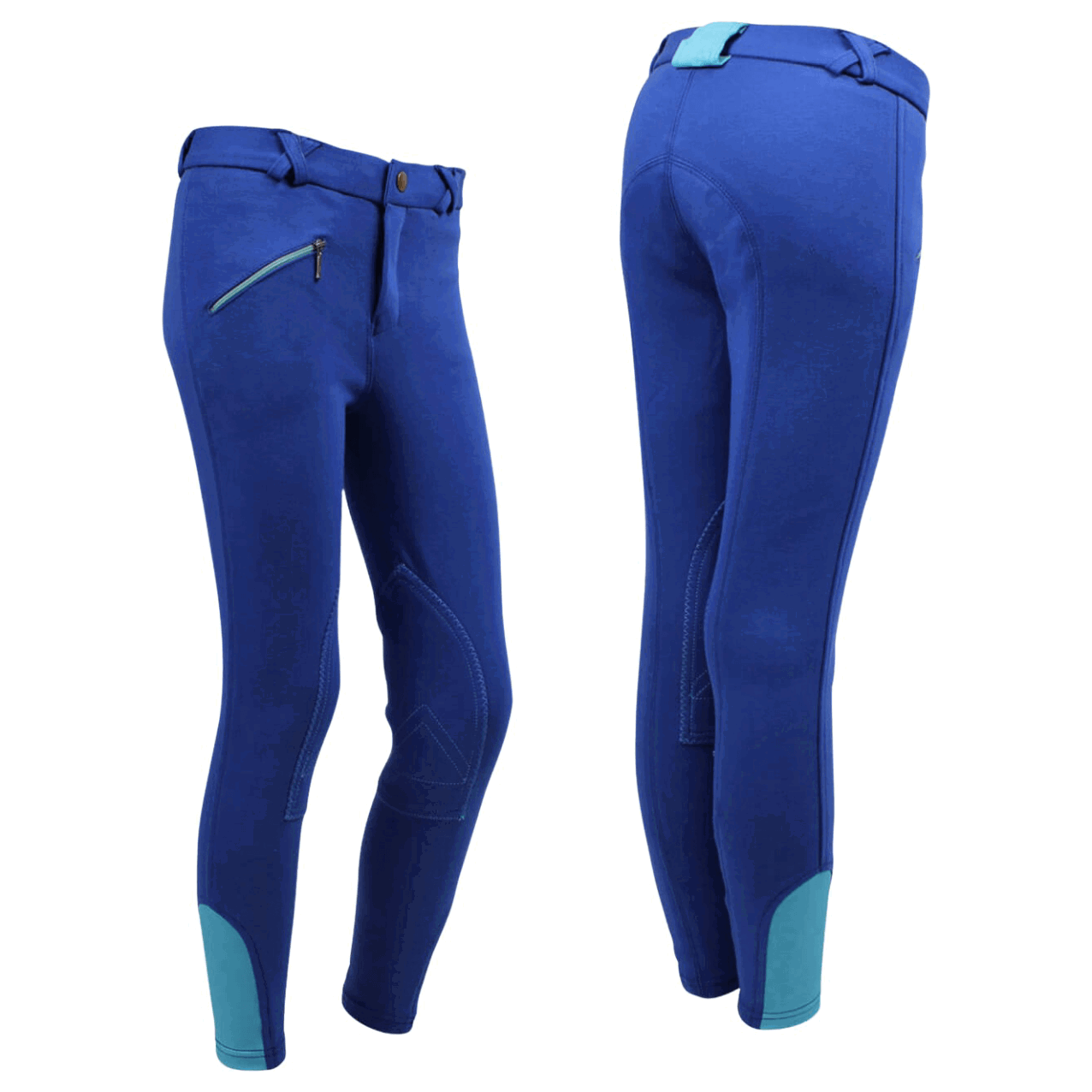 QHP Reithose Kinder Junior, Kniebesatz, Stoff