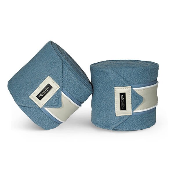 Equestrian Stockholm Bandages Stone Blue Fleece Bandages, Set of 4