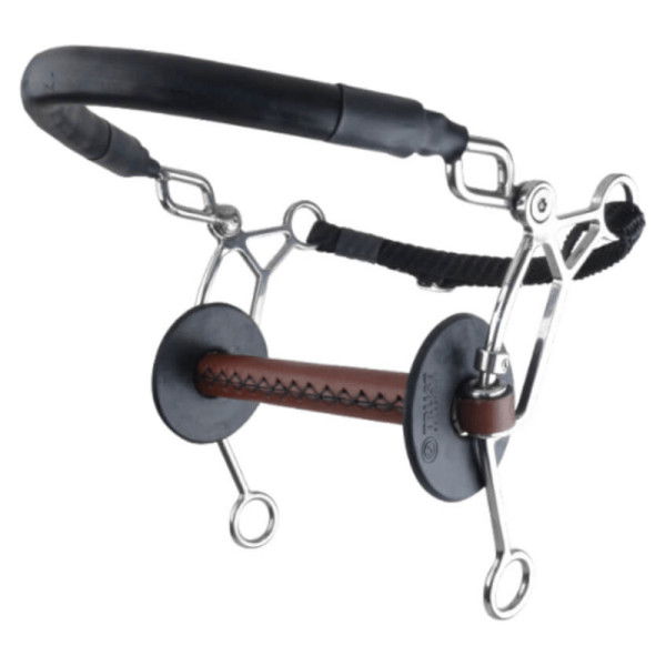 Trust Hackamore Combi Long, Leather Bit, Straight Bar Bit