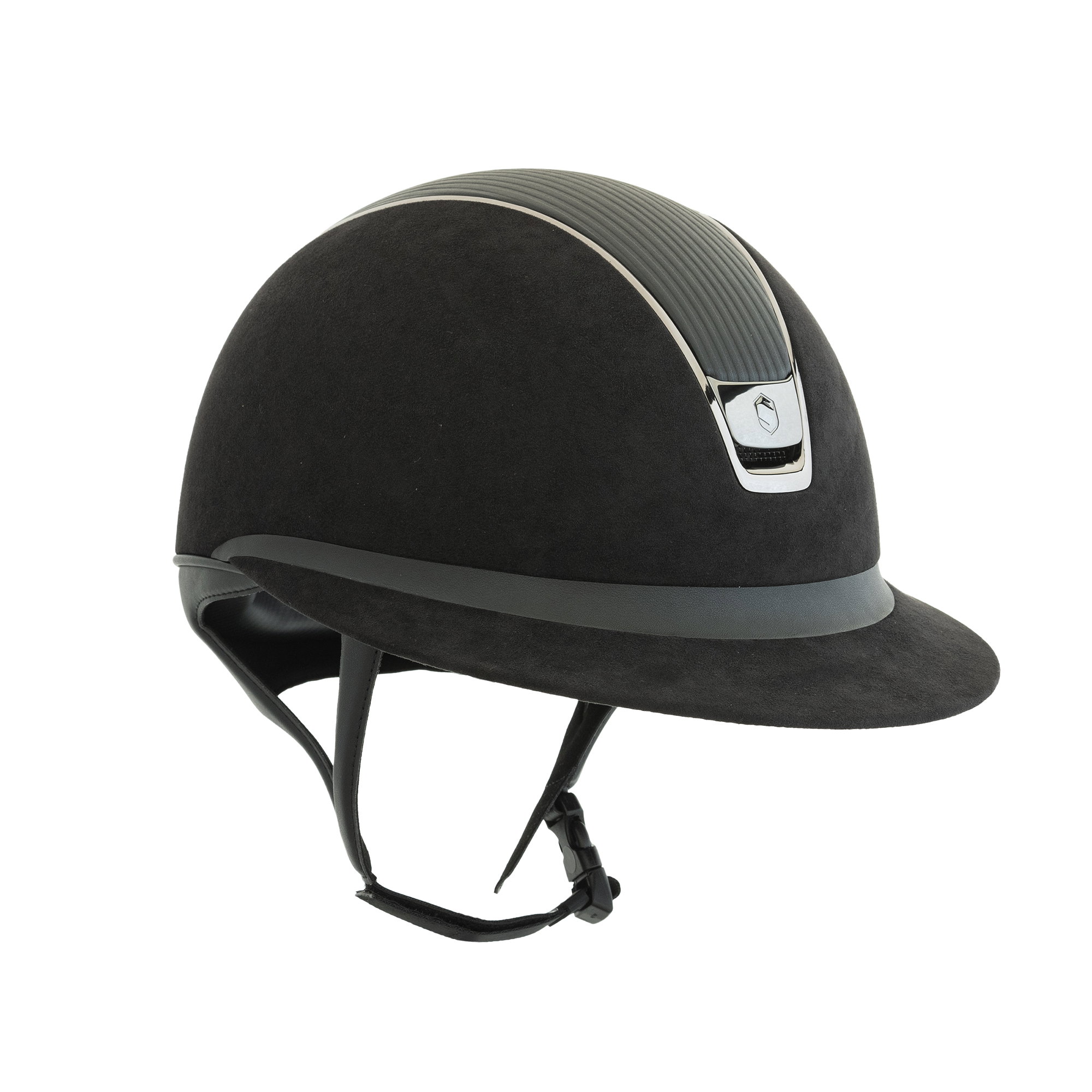 Samshield Reithelm Miss Shield 2.0 Premium Alcantara, Top + FB Leather, Trim + Blason Black Chrome