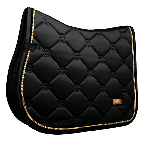 Equestrian Stockholm Saddle Pad Black Gold, Jumping Saddle Pad