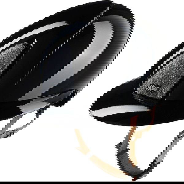 KEP Reithelm Smart NOVA Metal Polish Silver Star mit Polo-Schirm mit Beigen Kinnriemen