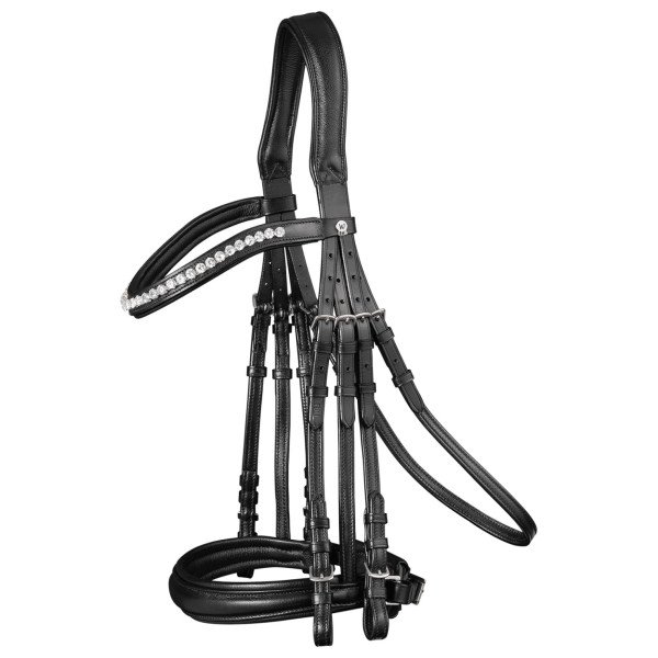 Waldhausen Double Bridle X-Line Supersoft, Swedish Noseband, with Reins