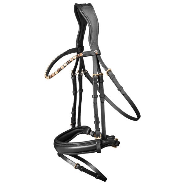 Waldhausen Bridle X-Line Goldheart, Swedish Combined, with Reins