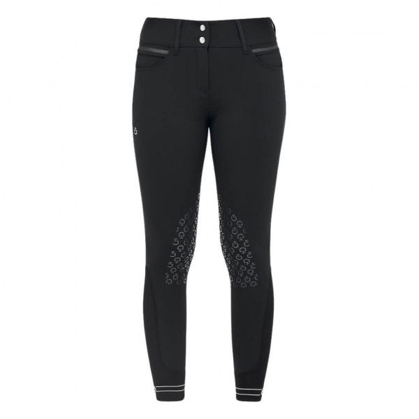 Cavalleria Toscana Ladies Riding Breeches Silicone Print CT Logo Riding FW22, Knee-Grip