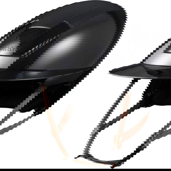 Kask Riding Helmet Kooki Lady Shine Chinstrap Leather Light Brown