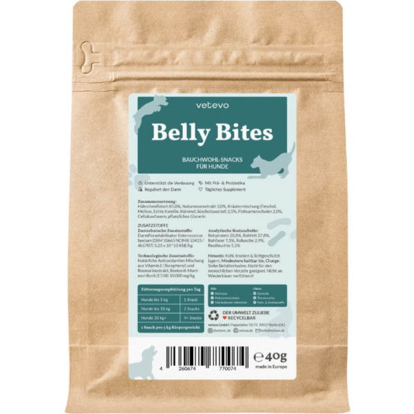 Vetevo Hundeleckerli Belly Bites, Bauchwohl-Snacks