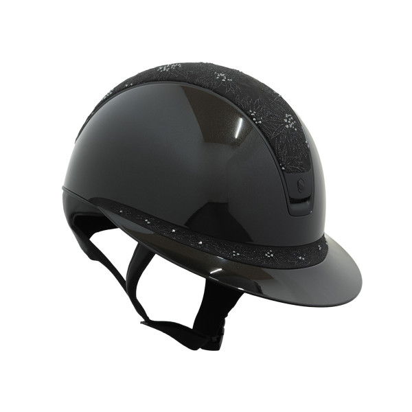 Samshield Riding Helmet Miss Shield 2.0 SG,Top + Frontal Band Spring Flower,Trim + Blazon Matt Black