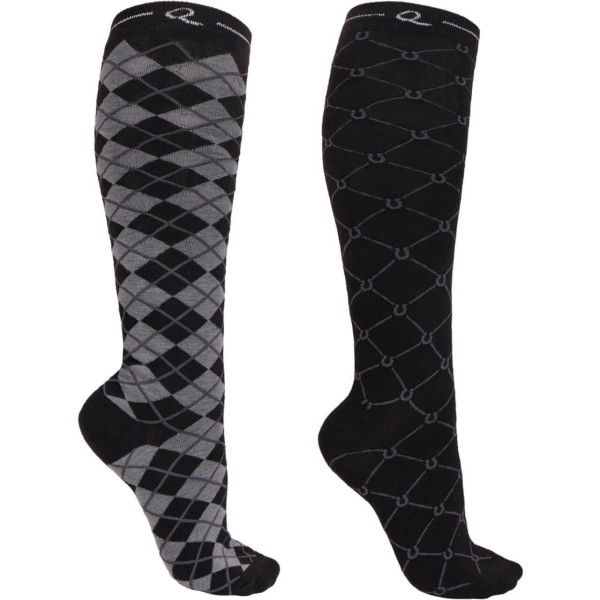 QHP Riding Socks Classic, Knee Socks, Set of 2