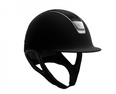 Samshield Riding Helmet Classic Shadowmatt, Top Shimmer, Trim + Blazon Black Chrome, Full Swarovski