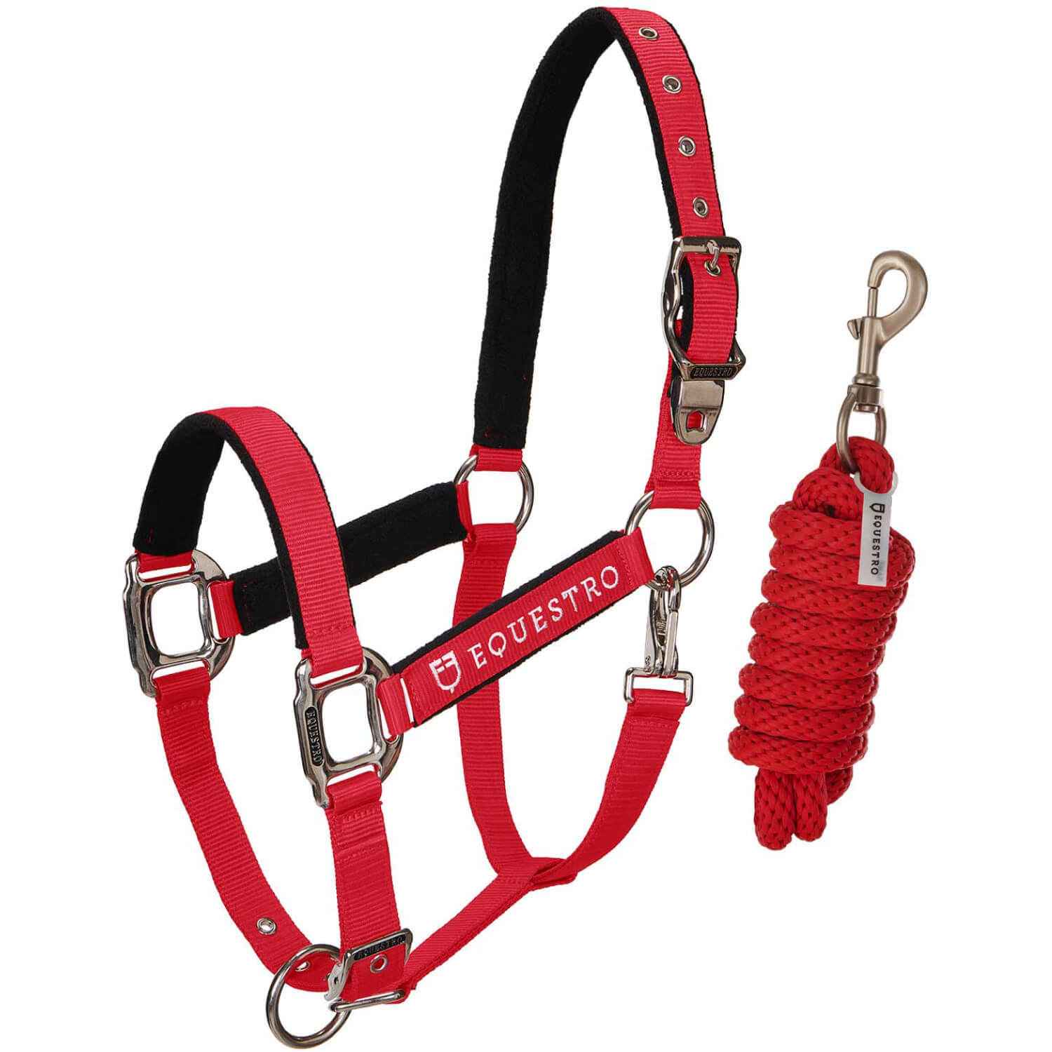 Equestro Halfter Set, Nylonhalfter, mit Führstrick