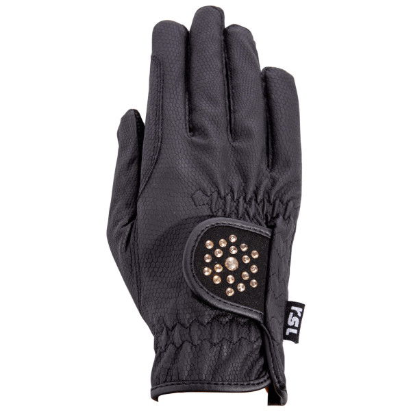 RSL Riding Gloves Ascona, with Rhinestones, Synthetic Leather