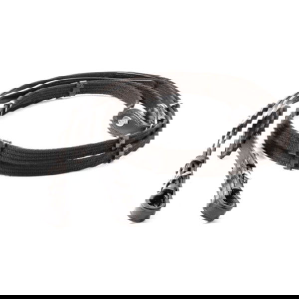 Kavalkade Web Reins Classic, Seat Belt Reins, with 5 Leather Bars, 20 mm, Extra Long