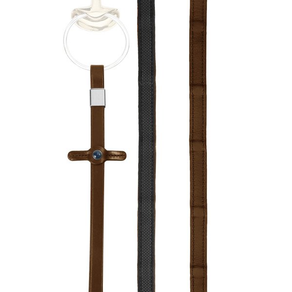 Stübben Leather Reins NT Extra Grip with 9 Inner Leather Hand Grips and Slide&Lock Buckle