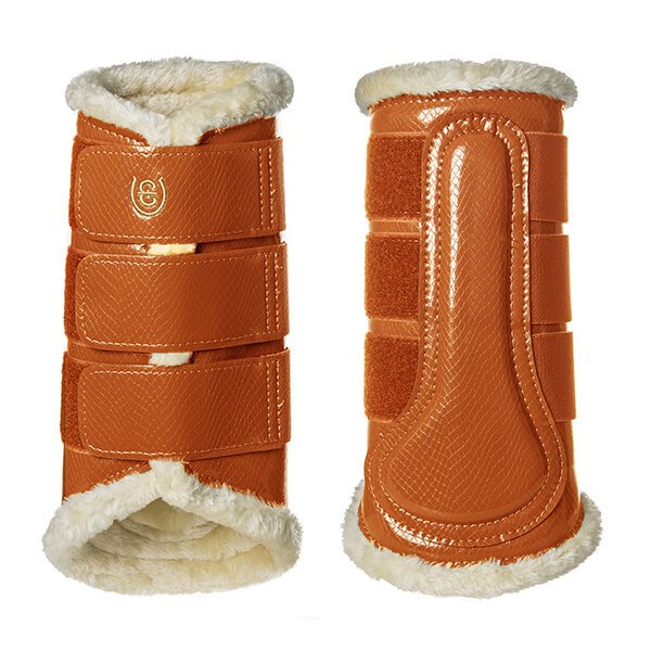 Equestrian Stockholm Brushing Boots Bronze Gold, with Synthetic Fur