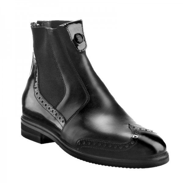 Tucci Shortboot Marilyn Patent with punched Leather