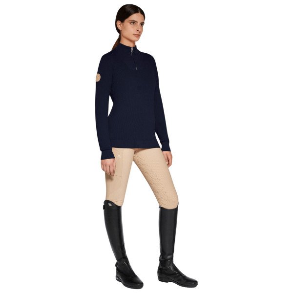 Cavalleria Toscana Pullover Damen CT Cotton Knit Half Zip FS24, Sweatshirt