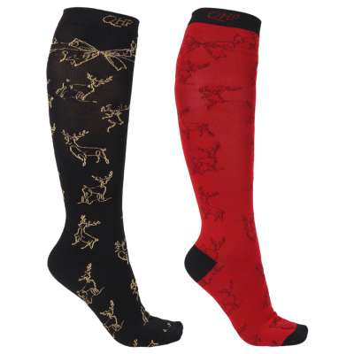 QHP Reitsocken Damen Weihnachten, 2er Set
