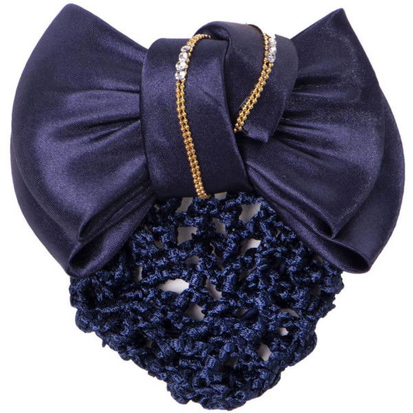 QHP Hairnet Hair Bow Golden