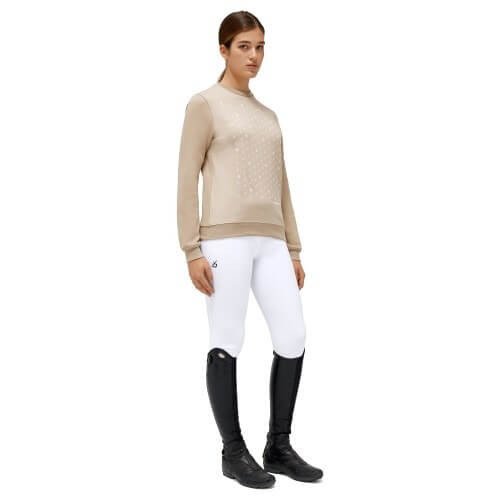 Cavalleria Toscana Shirt Damen CT Dash Cotton Piqué Crew Neck FS23, Sweatshirt, langarm