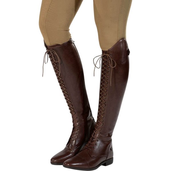 HKM Riding Boots Elegant Lace Standard, Leather Riding Boots, Women, Men, Brown