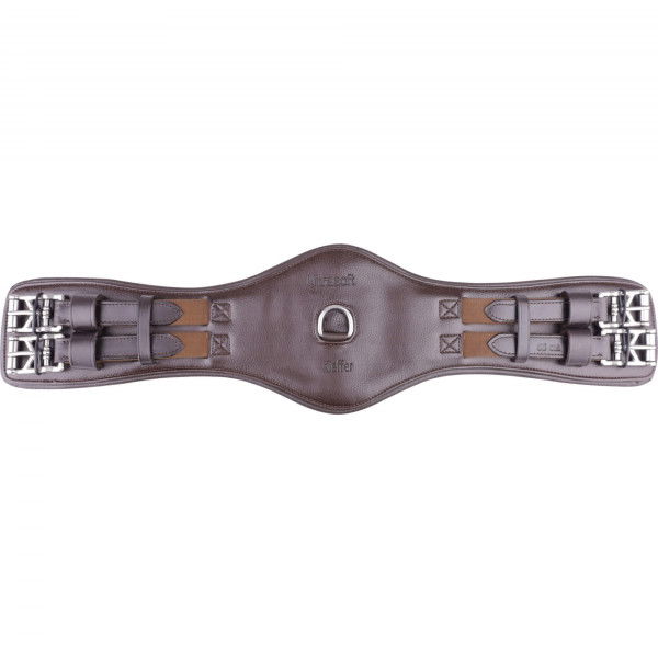 Kieffer Saddle Girth Ultrasoft, Dressage Girth, Short Girth, Leather, with Belly Pad, Elasticated