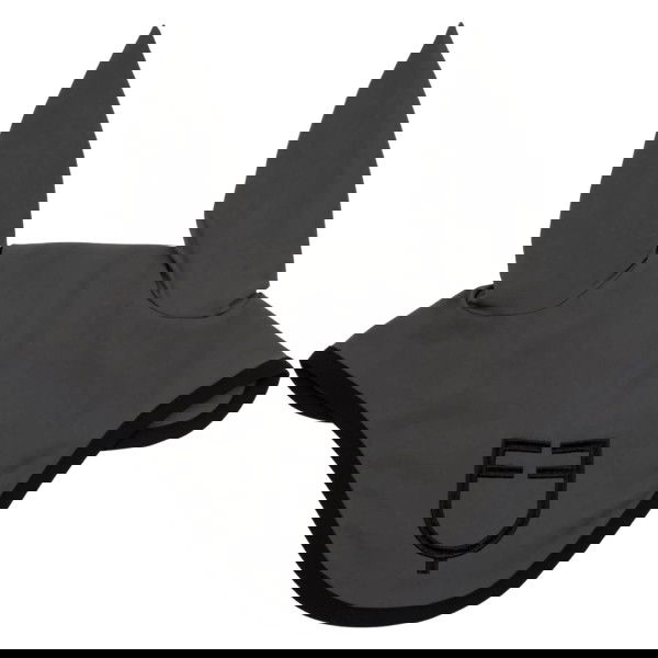 Equestro Fliegenhaube Stretch Black Line, Fliegenmütze, Fliegenohren