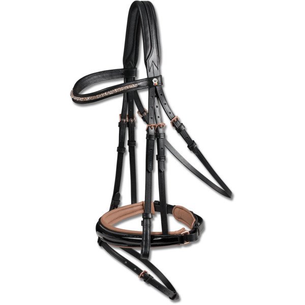 Waldhausen Bridle X-Line Rosewood Lacquer, Swedish Combined, with Reins