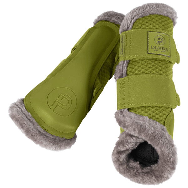 Eskadron Tendon Boots Mesh Faux Fur Shetty Platinum FW24, Faux Fur Gaiters