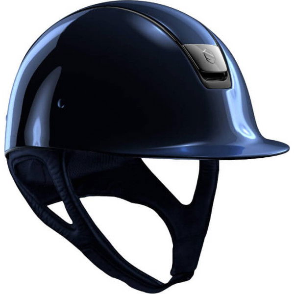 Samshield Riding Helme Classic Shadowglossy, Trim + Blazon Black Chrome, with Dressage Chin Strap