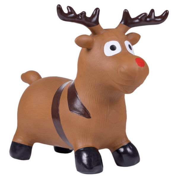 QHP Jumpy Horse Toy Reindeer, Bouncy Ball