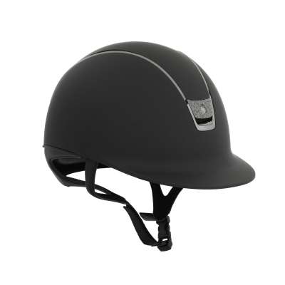 Samshield Riding Helmet Classic 2.0 SM, Trim Blk Chrome, Blason Crystal Fab Metal Eclipse Blk Chrome