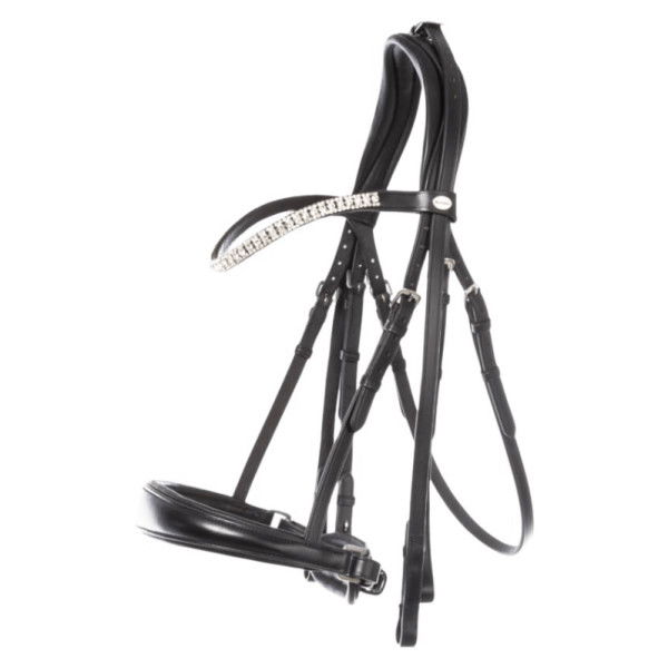 Kavalkade Double Bridle Sonya, swedish noseband, with reins