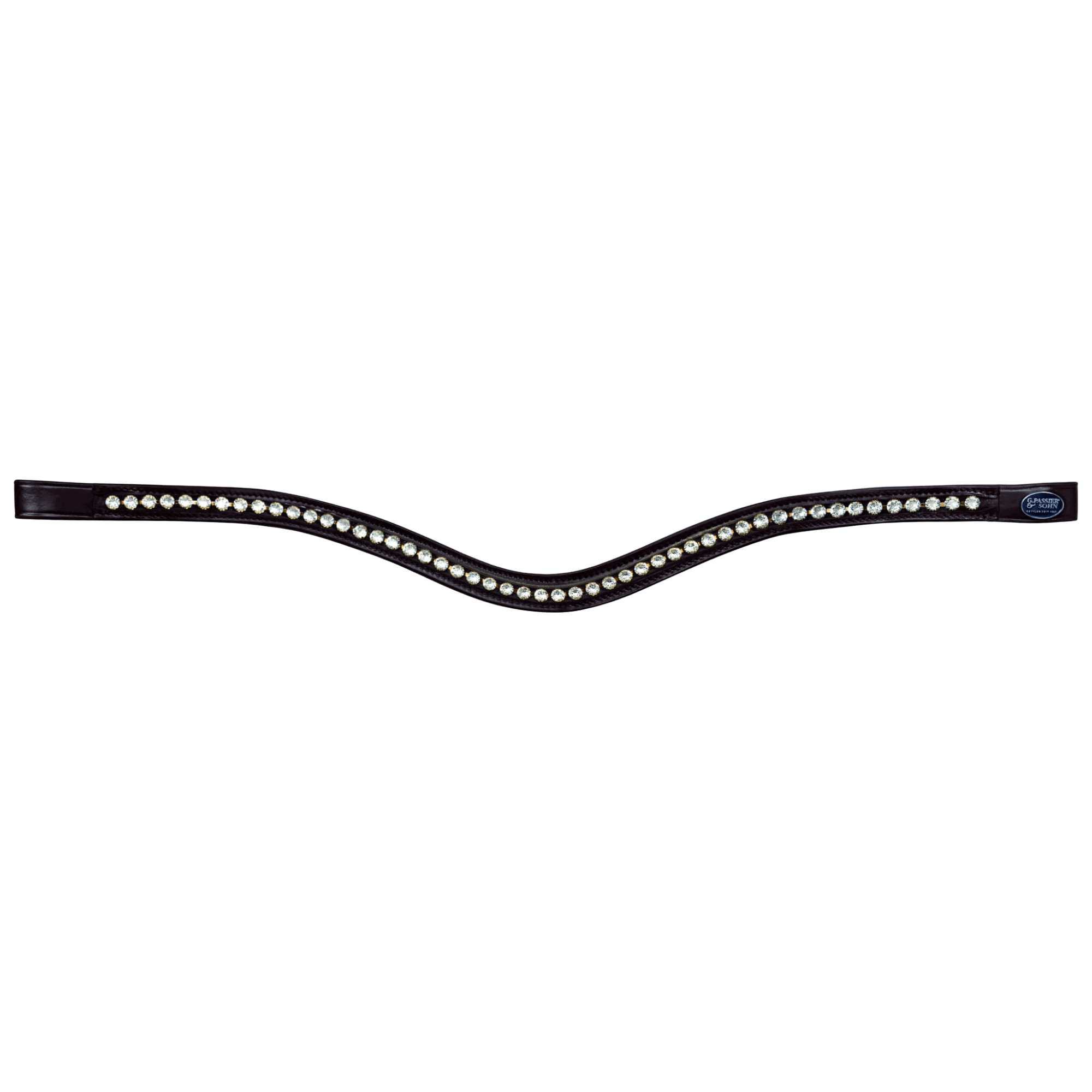 Passier Stirnriemen mit großen Glitzersteinen, geschwungen