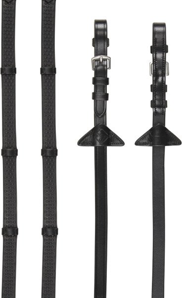 LeMieux Reins Soft Rubber, Rubber Reins, with Leather Hand Grips