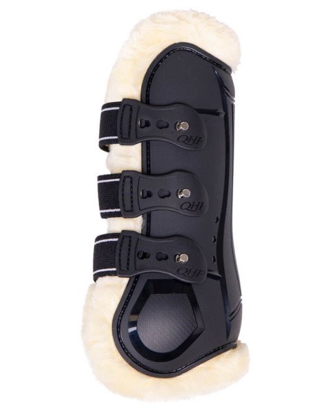 QHP Tendon Boots Menton with Synthetic Fur Edge